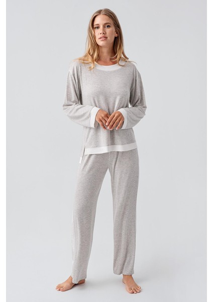 Uzun Kollu Basic Esnek Viskoz Pijama Takım 18209 fiyatları