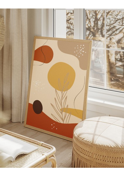 Minimalist Bitki ve Renk Vurguları Çerçeve Görünümlü 3'lü Mdf Poster fiyatları