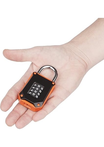 Paket Fortlocks Kilit, Fitness Stüdyosu Kilitli Bölmeler Için, 4 Haneli, Sağlam, Hava Koşullarına Dayanıklı, Sertleştirilmiş Paslanmaz Çelik, Dış Mekan Asma Kilit, Sıfırlanabilir Şifre, Turuncu fırsatları