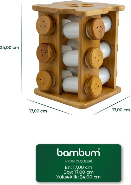 Festival Bambu Standlı 12'li Dönen Baharatlık
