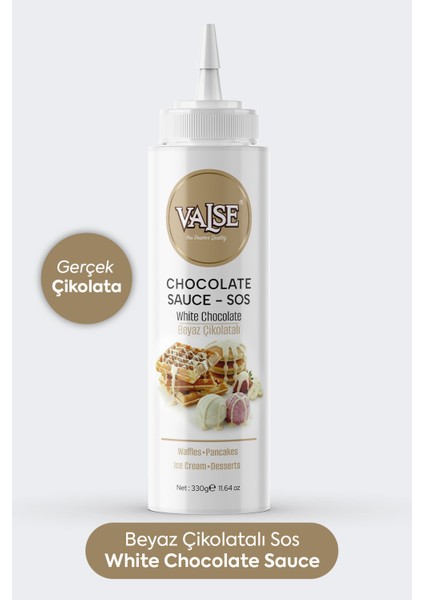 Gerçek Beyaz Çikolatalı Sos (Glutensiz) 330 gr Waffle & Pankek & Meyve & Kek & Tatlı & Dondurma