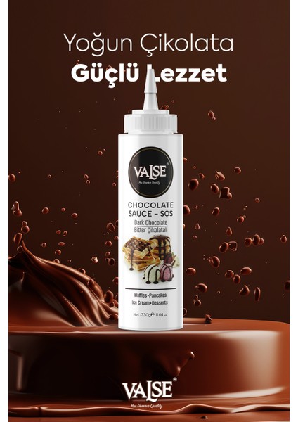 Gerçek Bitter Çikolatalı Sos (Glutensiz) 330 gr Waffle & Pankek & Meyve & Kek & Tatlı & Dondurma fırsatları