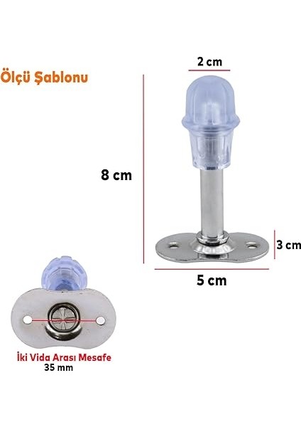 Kapı Stoperi Tamponu Krom 8 cm Metal Kapı Durdurucu Tutucu Kapı Stopu Silikonlu fiyatları