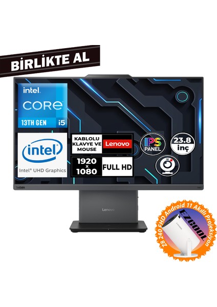 Thinkcentre Neo 50A G5 I5-13420H 32GB 512GB SSD 23.8" W11P Aıo + Projeksiyon 12SC000MTR 057