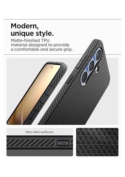 Galaxy S25 ile Uyumlu Ince Kılıf Air Hava Kanalı Teknolojisi Askeri Sınıf Koruma Dokulu Yüzey Kapak - ACS09000 modelleri