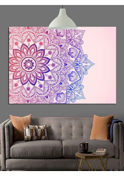 Mor Mandala Desenli Soyut Arka Plan Dekoratif Kanvas - Mdf Ahşap Tablo modelleri