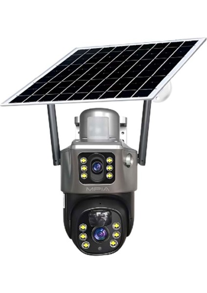 3 Mp + 3 Mp Çift Lens Solar Tf Kart Girişli 4g Kamera