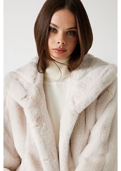 Kadın New Sophy Yapay Kürk - Bej indirimleri