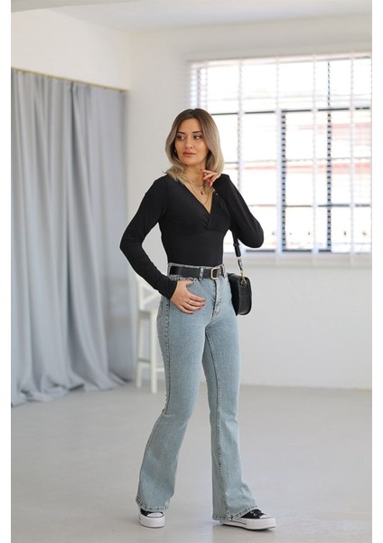 jean Adenle New Likralı Ispanyolyüksek Bel Jean Pantolon fırsatları