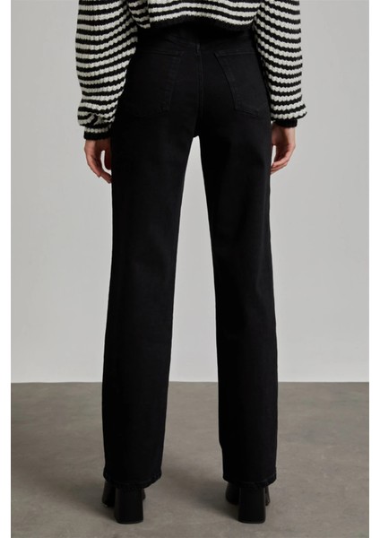 Tommy1 Julia 90's 90's Lovely Siyah Solmaz Süper Yüksek Bel Kadın Salaş Jean Palazzo (New) fırsatları