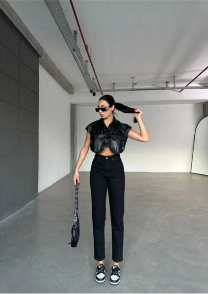 Tommy1 Zaha Dores Stager Jaxen Terra Siyah Solmaz Mam Jean Kadın Yüksek Bel Power