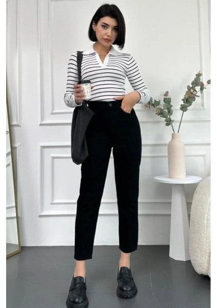 Tommytom Lara Jiyan Giulia Siyah Mam Jean Yüksek Bel Pant. 2025 fiyatları