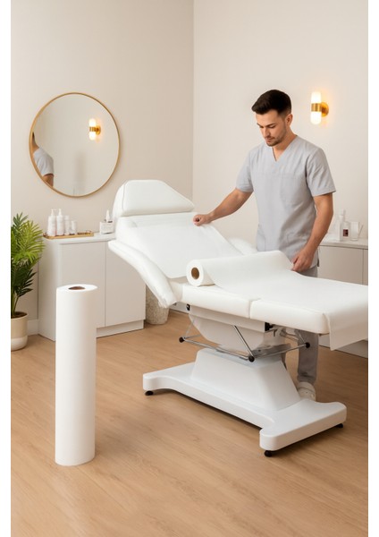 Tek Kullanımlık 60 cm x 100 M 1.80 mt Perforeli Sedye Örtüsü – Muayene ve Güzellik Salonları Için 722303