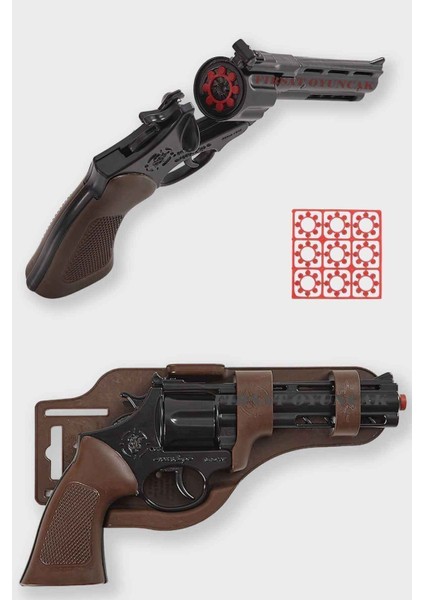 Metal Kapsül Mermili Kovboy Silah Çat Pat Metal Silah