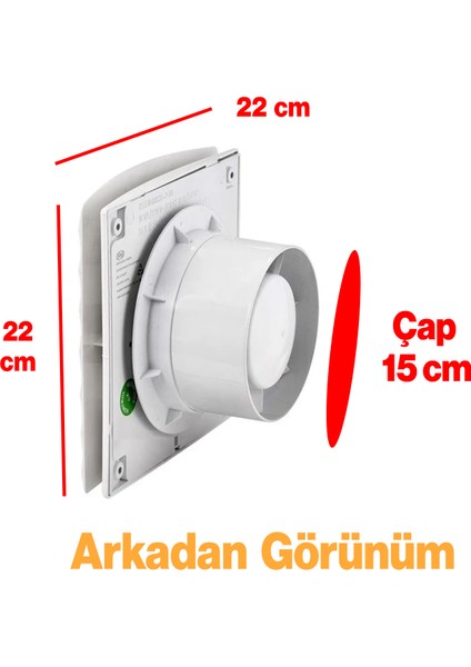 Süper Sessiz 12 W Kapaklı Düz Banyo Wc Aspiratör Fanı 150 mm Duvar Tipi Tuvalet Hava Havalandırma modelleri