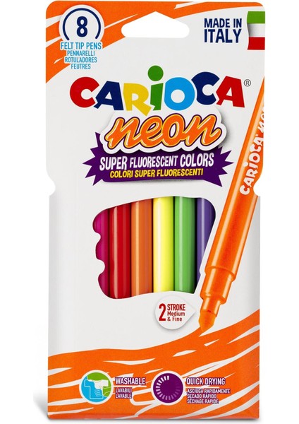 2 Adet Carioca Fosforlu Yıkanabilir Boya 8li fiyatları