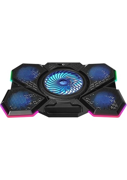 Rampage Bellatrıx Siyah 5 Fan 2 USB Rgb Işıklı 15-17 Yüksek Performans Profesyonel Notebook Soğutucu Stand fiyatları