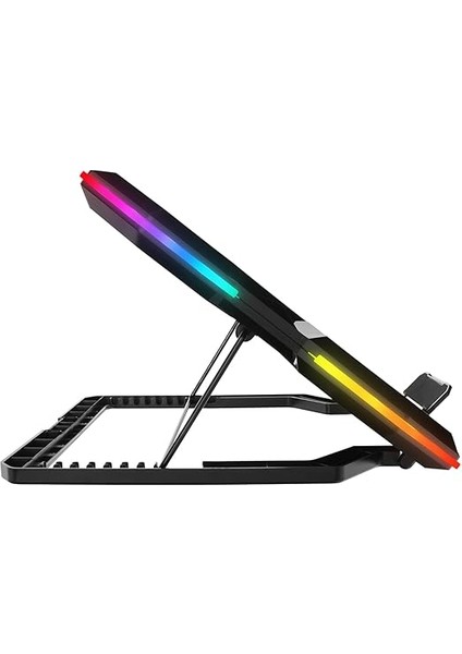 Rampage Bellatrıx Siyah 5 Fan 2 USB Rgb Işıklı 15-17 Yüksek Performans Profesyonel Notebook Soğutucu Stand fırsatları