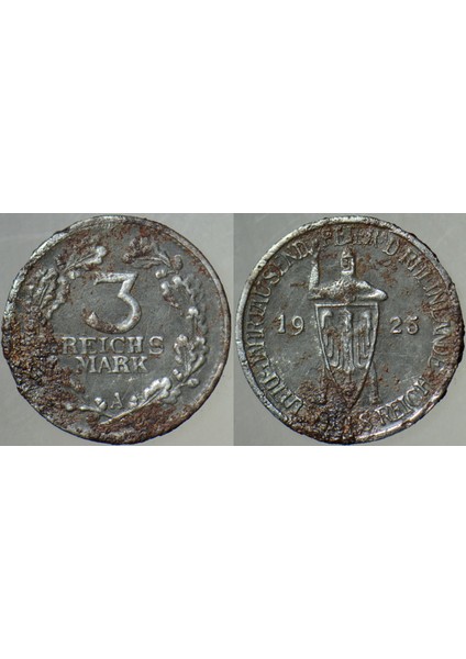 Almanya 3 Mark 1925 Oyun Jetonu. 15 mm Çinko.