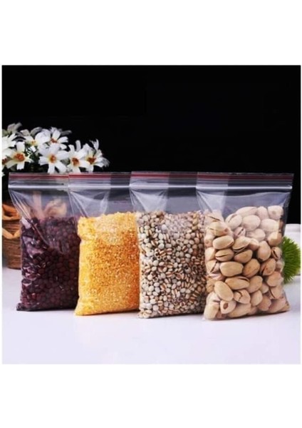 Ambalaj Kilitli Torba Şeffaf Kilitli Poşet Tüm Ebatlar 100'LÜ (10X12 Cm)