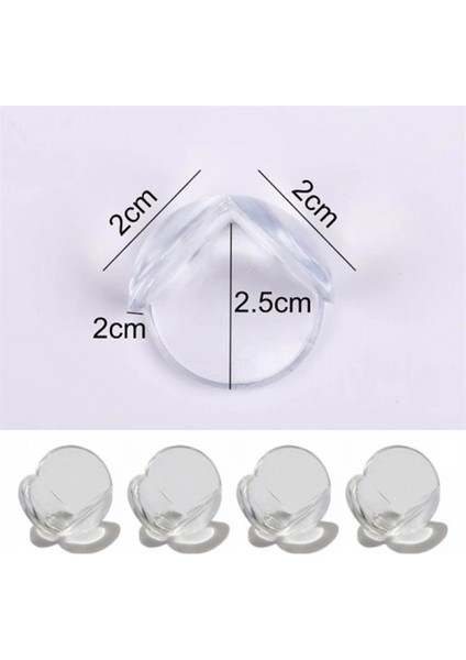 Bebek Çocuk Yumuşak ve Esnek Dairesel Şeffaf Yapışkanlı Güvenlik Köşe Koruyucu (4 Adet) (K95) fırsatları