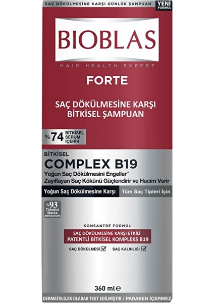 4 Adet Bioblas Forte Şampuan 360 ml