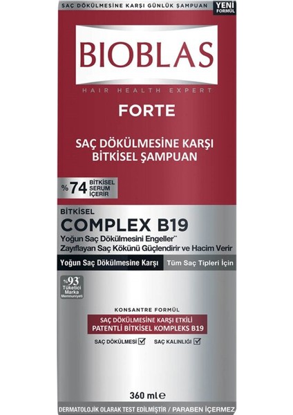 4 Adet Bioblas Forte Şampuan 360 ml fiyatları