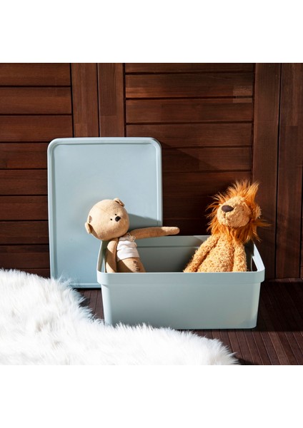 Plastik Kapaklı Saklama Kutusu - Asorti - 11 Lt