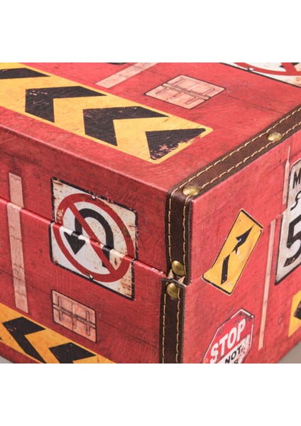 Stop Ahşap Kutu - Renkli - 35X25X16 cm modelleri