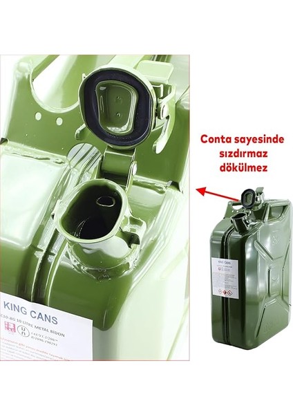 Metal Benzin Bidonu 20 Litre Akaryakıt Mazot Taşıma Doldurma Depolama Bidonu Dayanıklı Bidon fırsatları