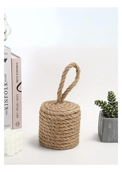 Adet Vintage Jüt Örgülü Kapı Stoperi Ağırlıklı Zemin Takozu Ev ve Ofis Oda Kullanımı Için Dekor (Jüt) fiyatları