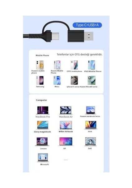 8in1 Multi Girişli Cf Kart Okuyucu Mac 15 16 Uyumlu Otg Telefon Type-C 5gbps Veri Aktarımı (MT84 Multi (Type-C ve USB Girişli)) fiyatları