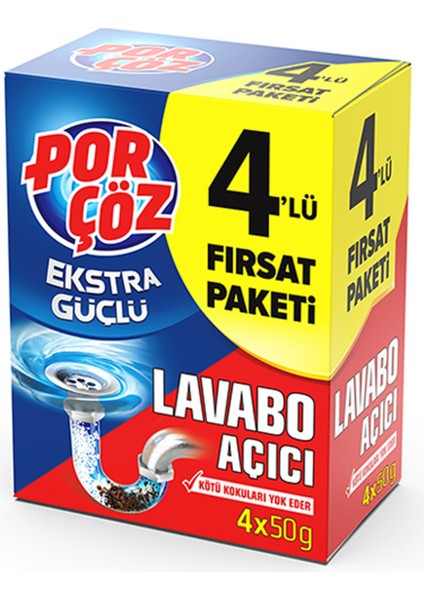 Lavabo Açıcı Granül 4 x 50 G 2 Adet