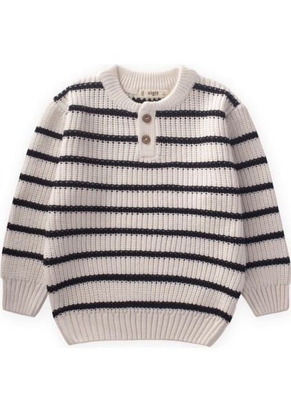 Çizgili Triko Kazak 2-6 Yaş Ekru fiyatları