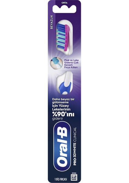 Pro-3d White Clinical Beyazlık Diş Fırçası Orta 2 Adet