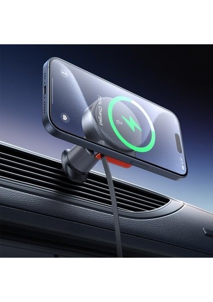 15W Magq Qi2 Kablosuz Geri Çekilebilir Araç Şarj Cihazı ve Telefon Tutacağı fiyatları