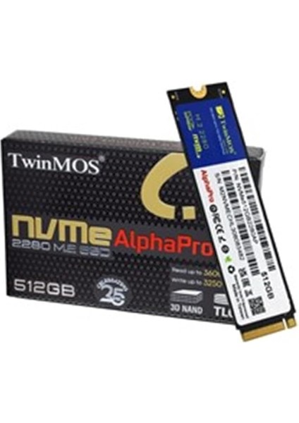 512GB M.2 Pcıe Gen3 Nvme SSD (3600-3250MB-S) NVME512GB2280AP Tlc 3dnand SSD