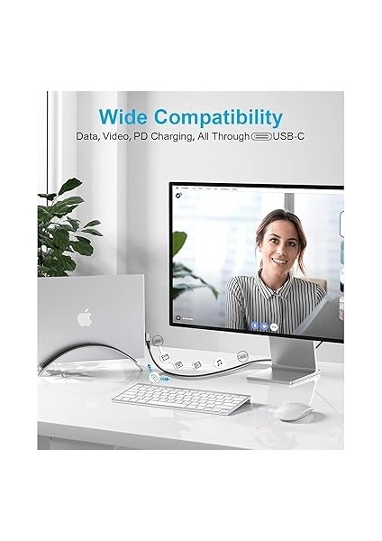 USB 4 Kablo, Thunderbolt Kablo Için Dik Açı Pd 240 W Çift Destekler 8k Hd Ekran USB C Kablosu 8K@60Hz 40GBPS Veri Aktarımı (1metre/4ft) ZR849 fiyatları