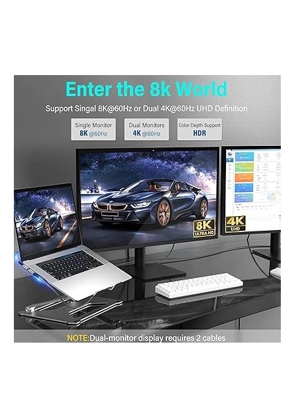 USB 4 Kablo, Thunderbolt Kablo Için Dik Açı Pd 240 W Çift Destekler 8k Hd Ekran USB C Kablosu 8K@60Hz 40GBPS Veri Aktarımı (1metre/4ft) ZR849 modelleri