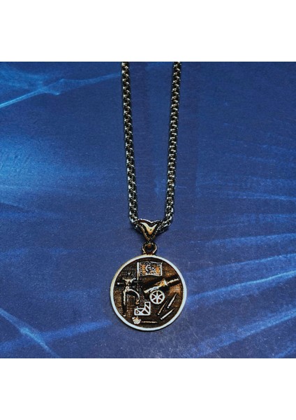 18 Mart Çanakkale Zaferi El Işçiliği 925 Ayar Gümüş Erkek Kolye