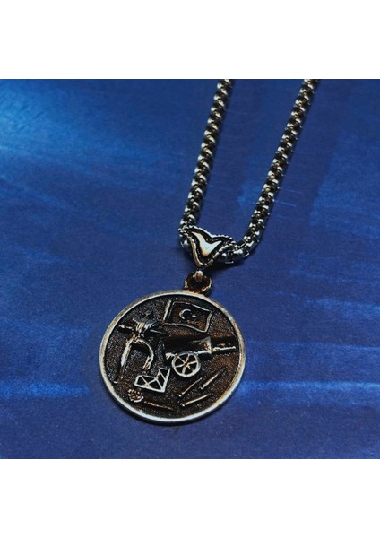 18 Mart Çanakkale Zaferi El Işçiliği 925 Ayar Gümüş Erkek Kolye modelleri