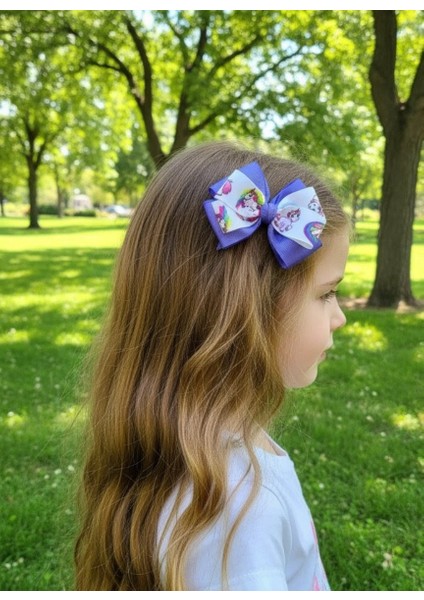 Mor Unicorn Kurdele Fiyonk Toka, El Yapımı Özel Gün Grogren Kurdele Çocuk Klipsli Kiz Cocuk Toka