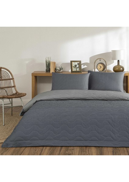 Yeni Sezon Ranforce Tek Kişilik Kapitone Nevresim Takımı Marwen Lacivert