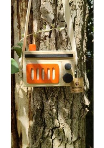 Turuncu Doğal Ahşap Çocuk Oyuncağı, Retro Dekoratif Radyo Tarzında Askılı Keyifli Ürün modelleri