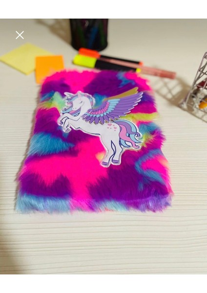 Peluş Kaplamalı Unicorn Kabartmalı Not Defteri fiyatları