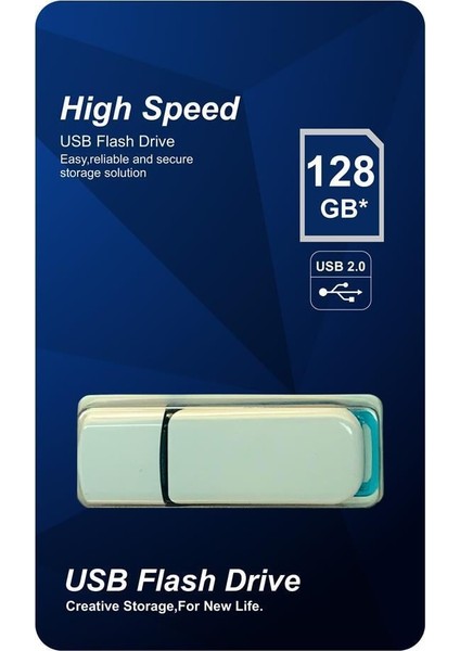 Elba 128GB Plastik Beyaz-Mavi 2.0 USB Flash Bellek