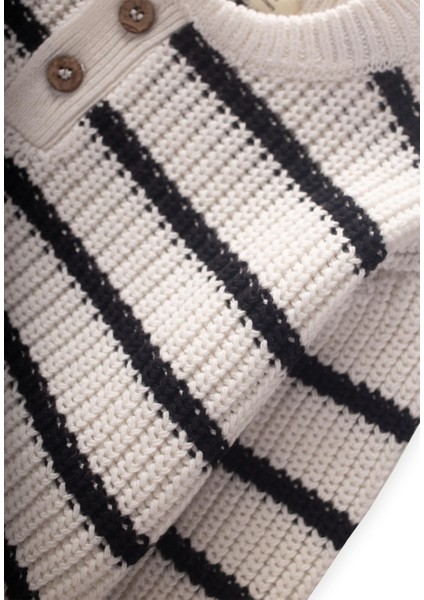 Çizgili Triko Kazak 2-6 Yaş Ekru fırsatları