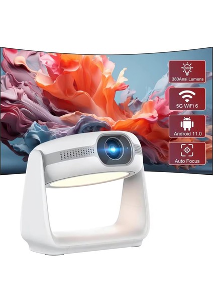 Otomatik Focus Yüksek Lümen Tam Yüksek Çözünürlüklü 3D Desteği LCD Wifi Bluetooth 4K Projeksiyon Cihazı