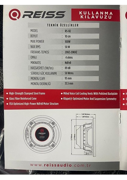 Reiss Audıo Rs-B1 Size 8 Inch 20 cm Bmw Sağ-Sol Koltuk Altı Subwoofer Takımı (Paketi Çiftlidir) fırsatları