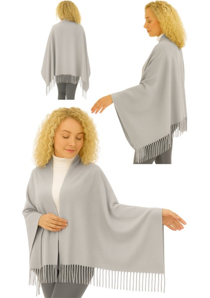 1 Adet Kadın Büyük Bedene Uygun Ekstra Yumuşak Dokulu Püskül Detaylı Kışlık Atkı Omuz Şalı indirimleri